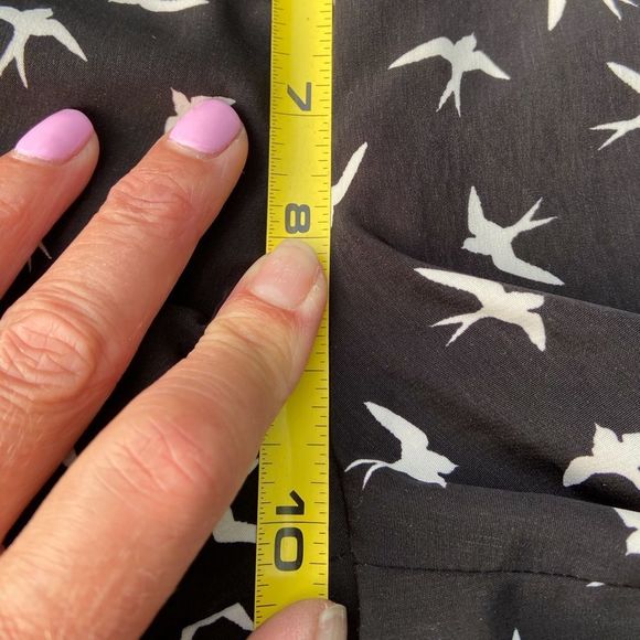 Long wide leg pants/white doves on black sz small - Picture 6 of 7